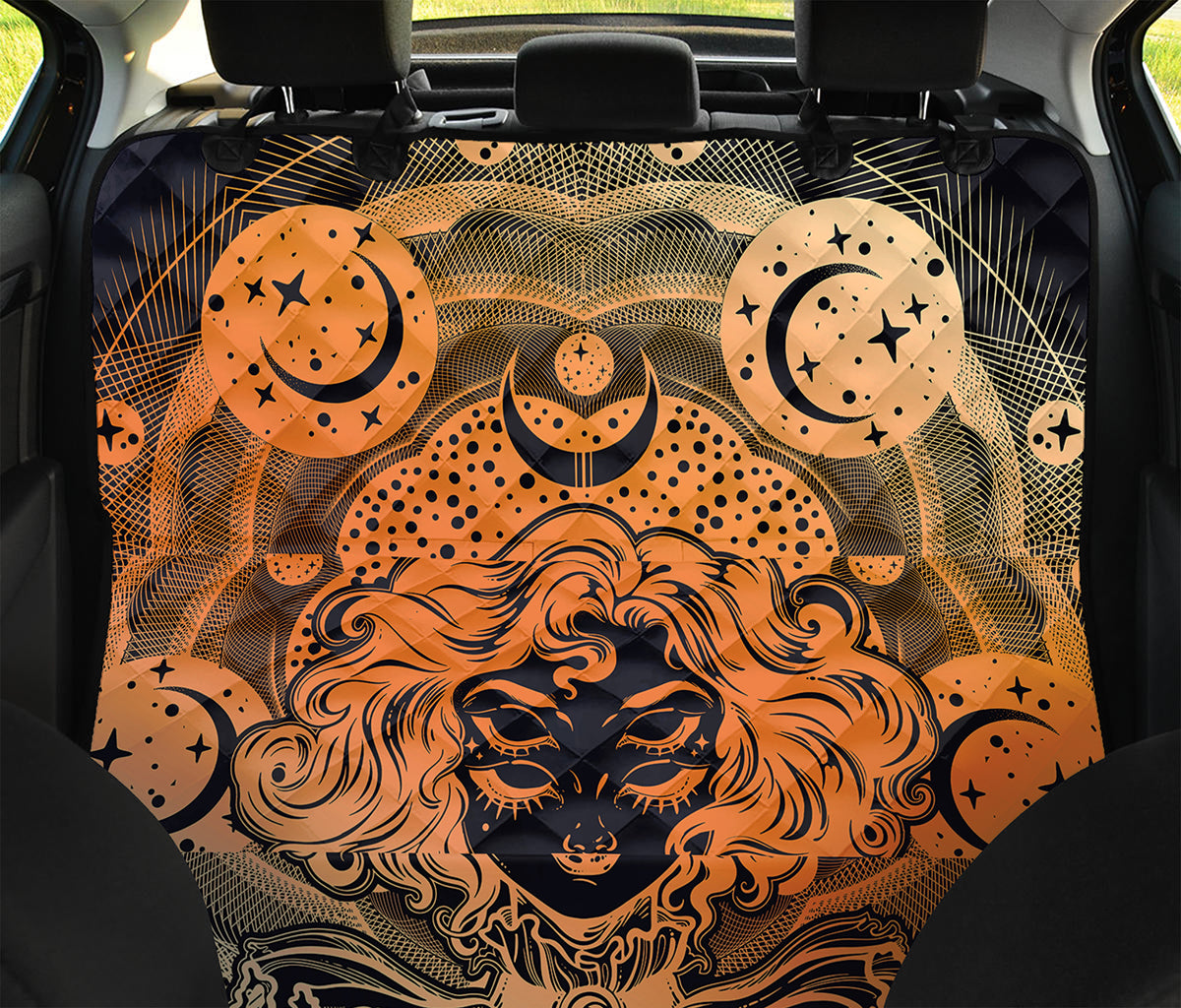 Wiccan Girl And Magical Moon Print Pet Car Back Seat Cover