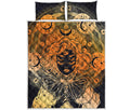 Wiccan Girl And Magical Moon Print Quilt Bed Set