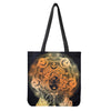 Wiccan Girl And Magical Moon Print Tote Bag