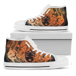 Wiccan Girl And Magical Moon Print White High Top Shoes