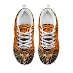 Wiccan Girl And Magical Moon Print White Sneakers