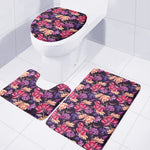 Wild Flower Print 3 Piece Bath Mat Set