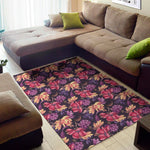 Wild Flower Print Area Rug