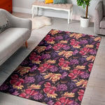 Wild Flower Print Area Rug