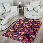 Wild Flower Print Area Rug
