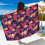 Wild Flower Print Beach Sarong Wrap