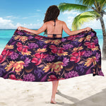 Wild Flower Print Beach Sarong Wrap