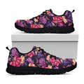 Wild Flower Print Black Running Shoes