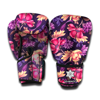 Wild Flower Print Boxing Gloves