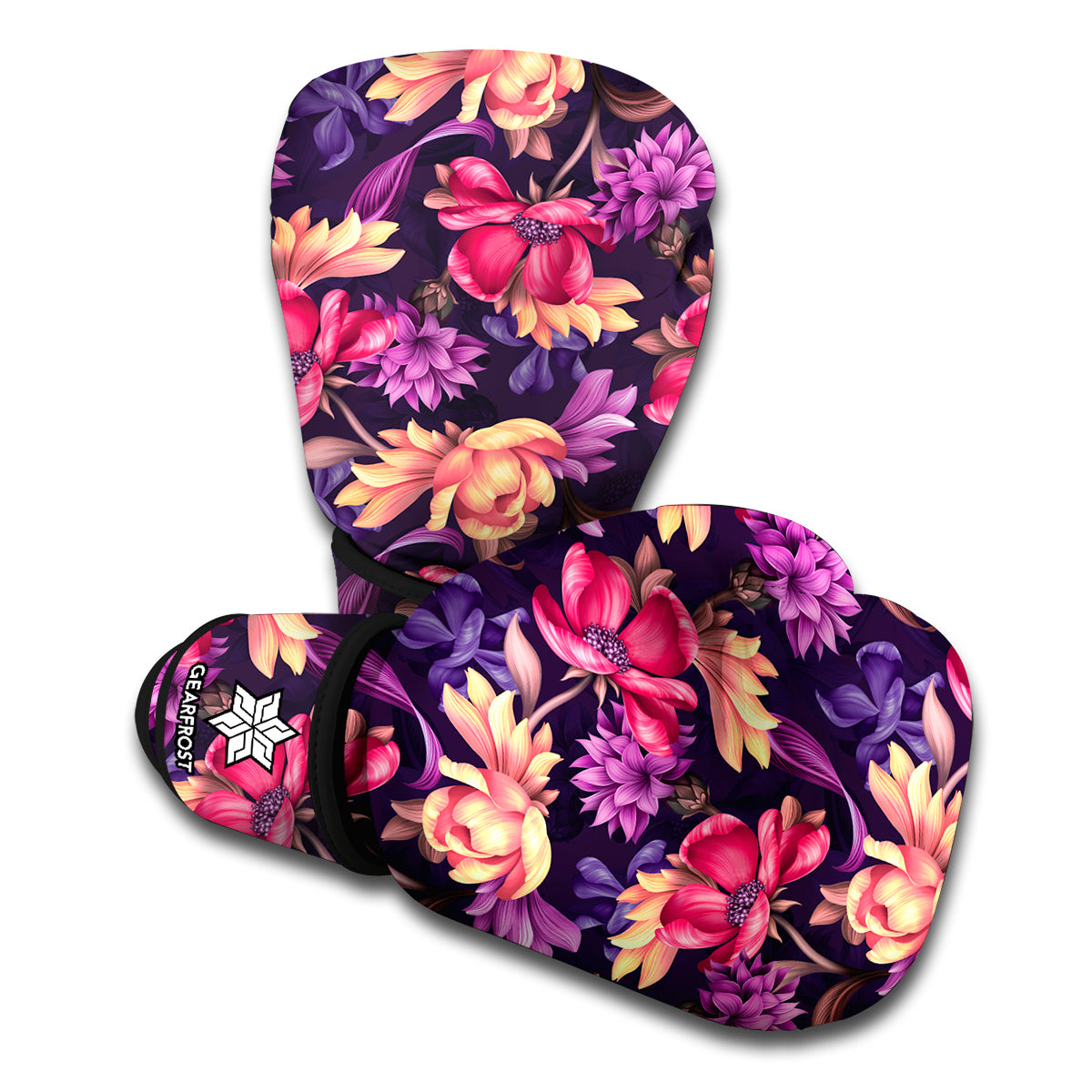 Wild Flower Print Boxing Gloves