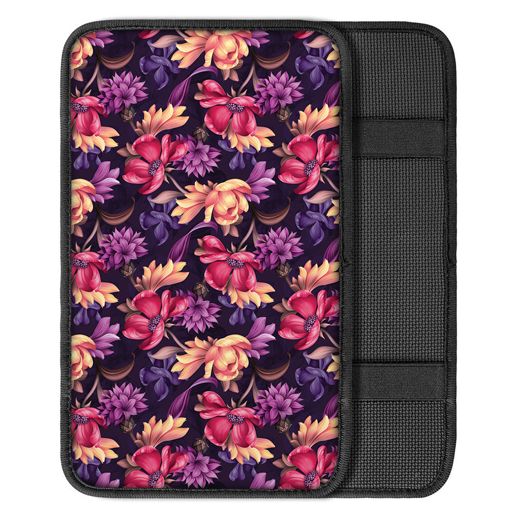 Wild Flower Print Car Center Console Cover