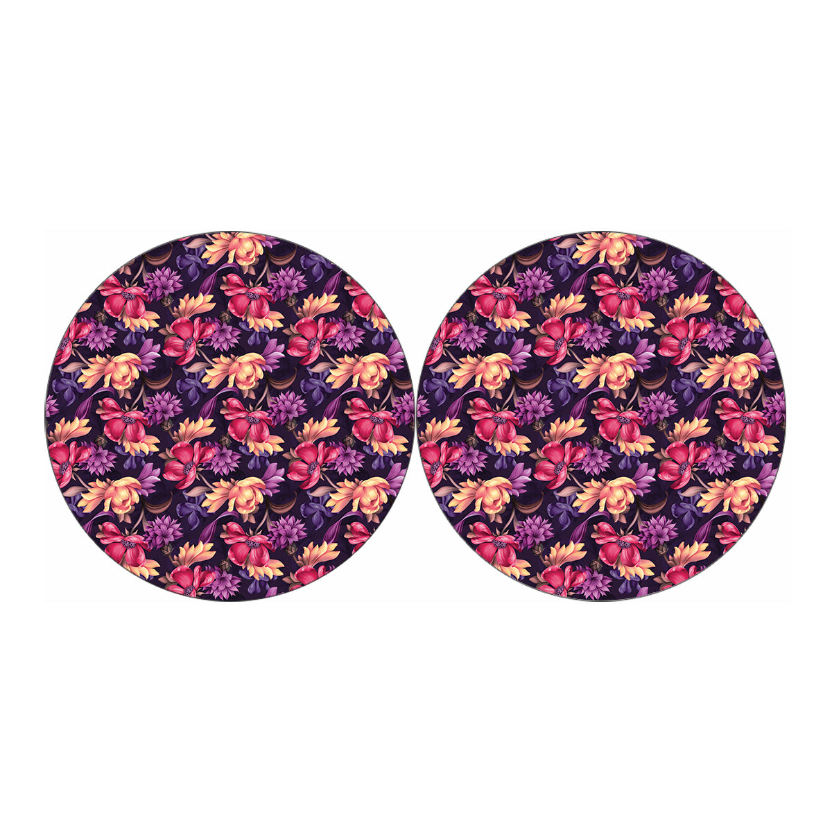 Wild Flower Print Car Coasters