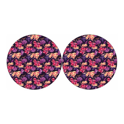 Wild Flower Print Car Coasters