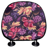 Wild Flower Print Car Headrest Covers