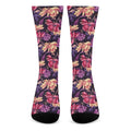 Wild Flower Print Crew Socks