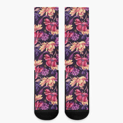 Wild Flower Print Crew Socks