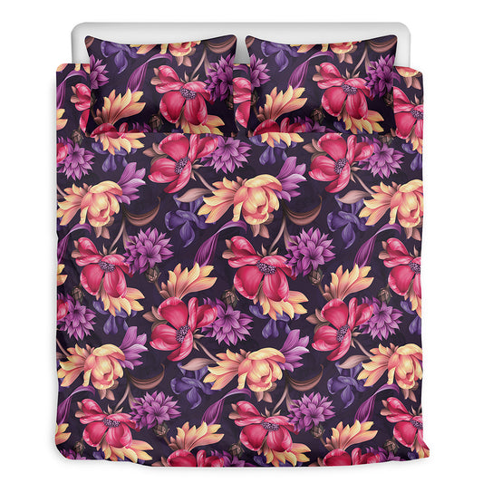 Wild Flower Print Duvet Cover Bedding Set