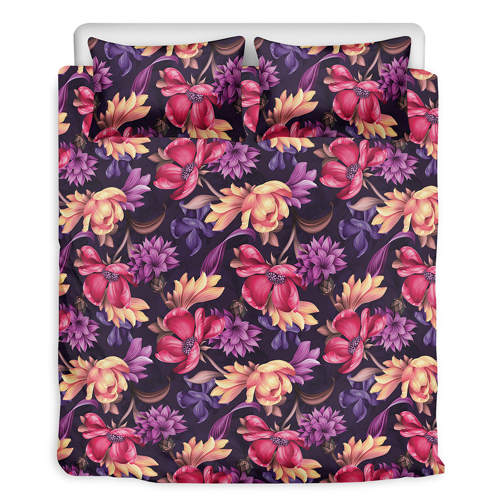 Wild Flower Print Duvet Cover Bedding Set