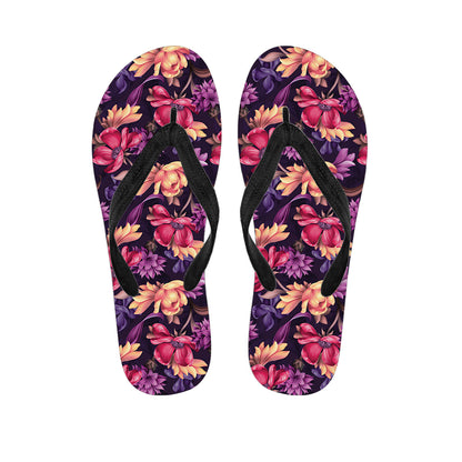 Wild Flower Print Flip Flops
