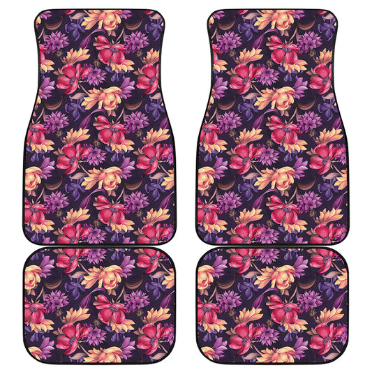 Wild Flower Print Front and Back Car Floor Mats