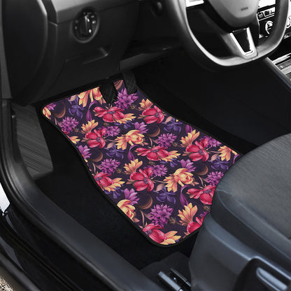 Wild Flower Print Front and Back Car Floor Mats