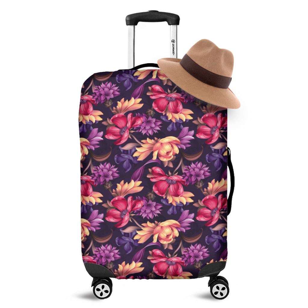 Wild Flower Print Luggage Cover