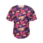 Wild Flower Print Men's Baseball Jersey