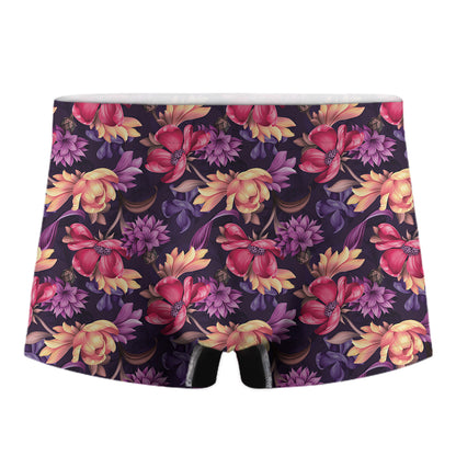 Wild Flower Print Men's Boxer Briefs
