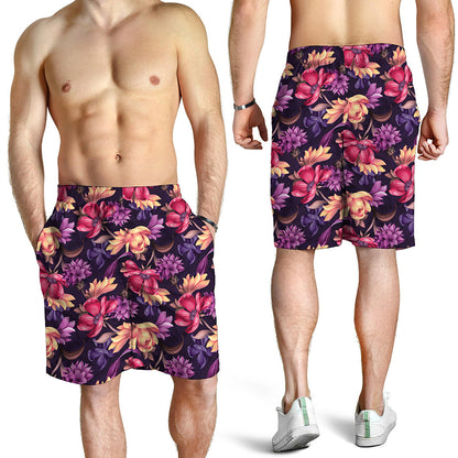 Wild Flower Print Men's Shorts