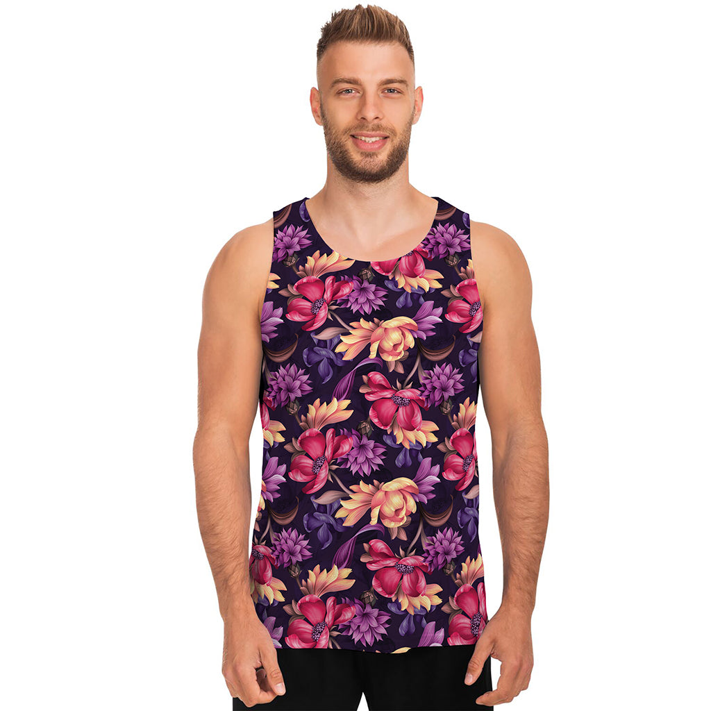 Wild Flower Print Men's Tank Top