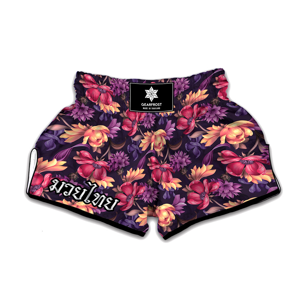 Wild Flower Print Muay Thai Boxing Shorts