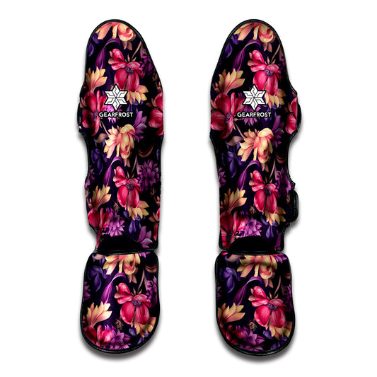 Wild Flower Print Muay Thai Shin Guard