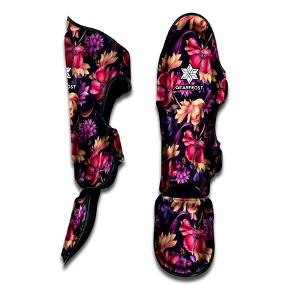 Wild Flower Print Muay Thai Shin Guard