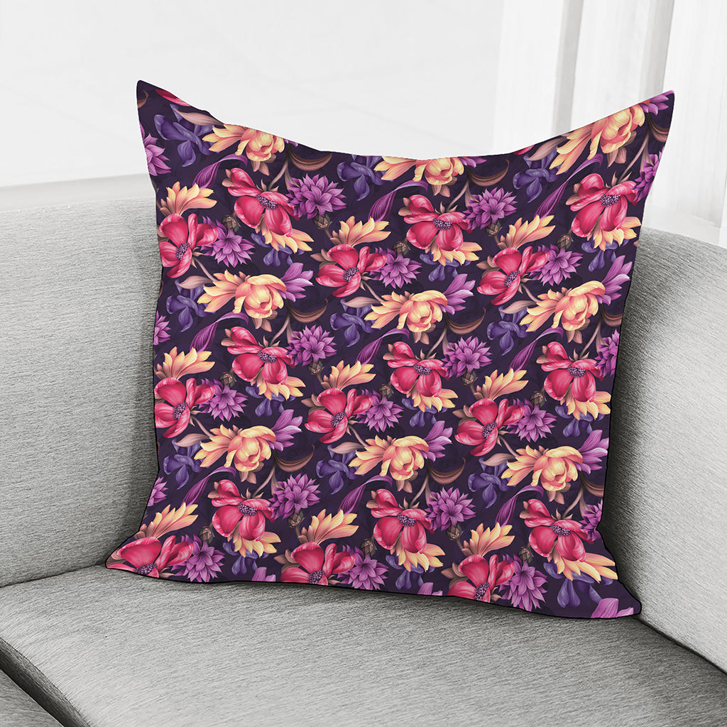 Wild Flower Print Pillow Cover