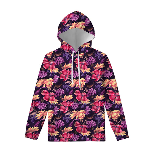 Wild Flower Print Pullover Hoodie