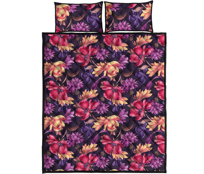 Wild Flower Print Quilt Bed Set