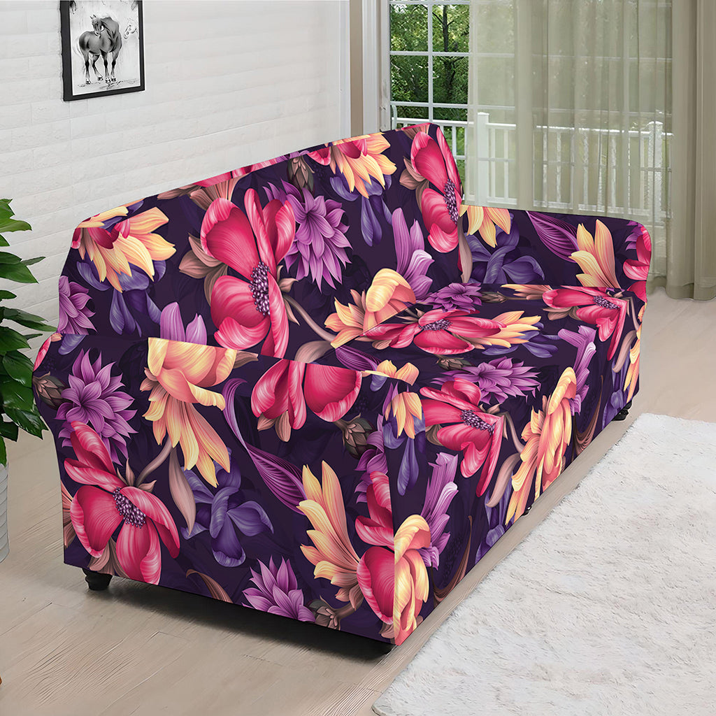 Wild Flower Print Sofa Cover