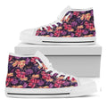 Wild Flower Print White High Top Sneakers