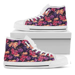 Wild Flower Print White High Top Shoes