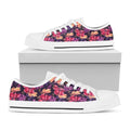 Wild Flower Print White Low Top Sneakers