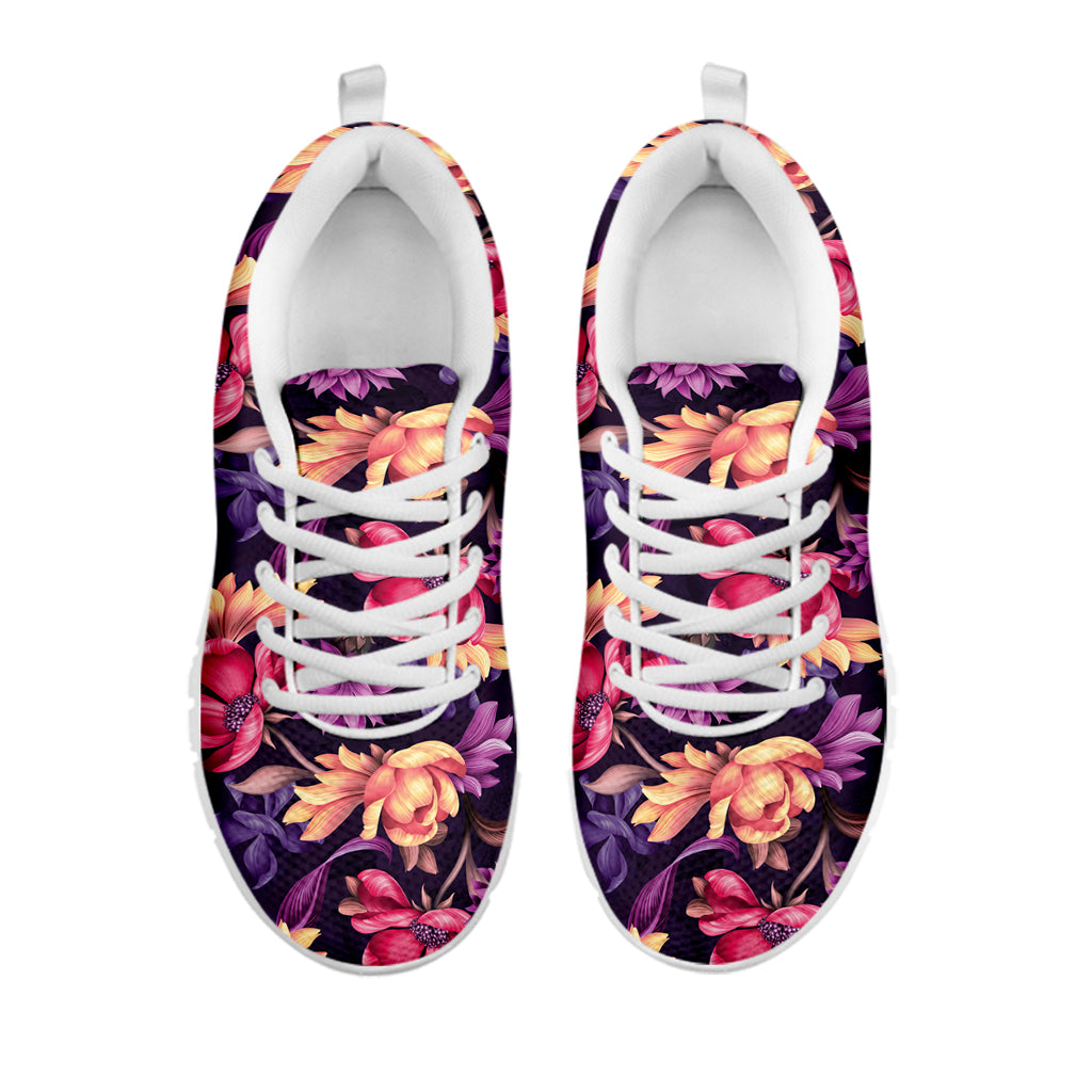 Wild Flower Print White Sneakers