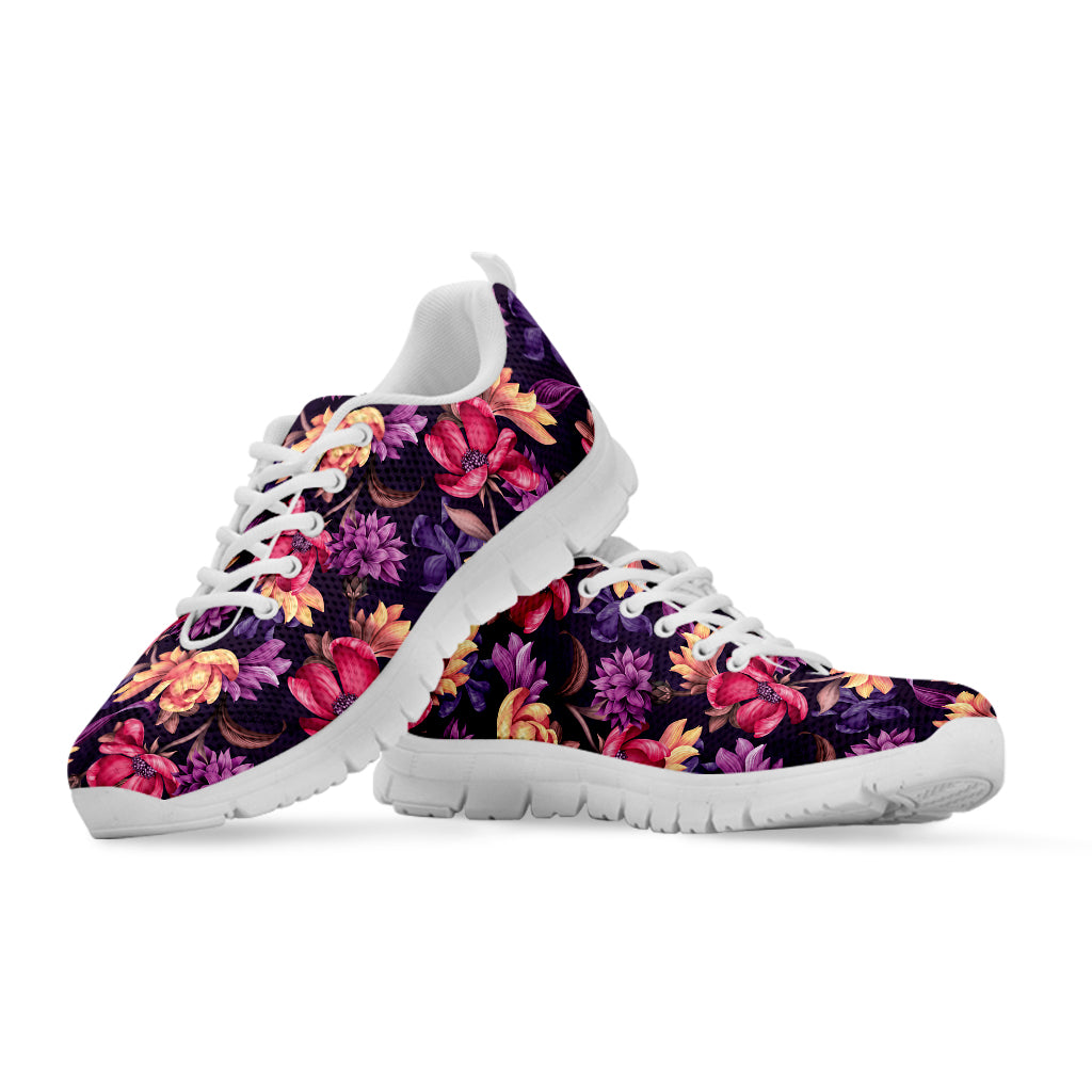 Wild Flower Print White Sneakers