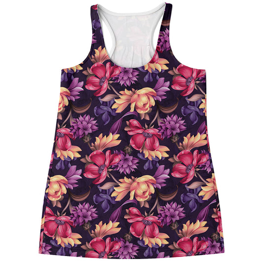 Wild Flower Print Women's Racerback Tank Top
