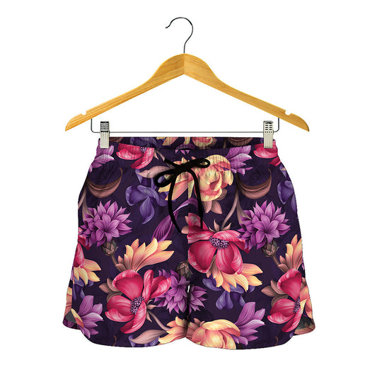 Wild Flower Print Women's Shorts