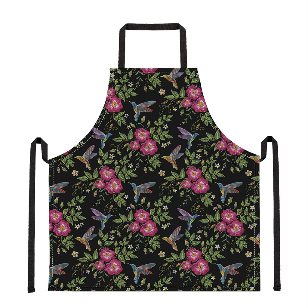 Wild Flowers And Hummingbird Print Apron