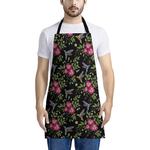 Wild Flowers And Hummingbird Print Apron