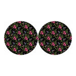 Wild Flowers And Hummingbird Print Car Coasters