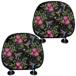 Wild Flowers And Hummingbird Print Car Headrest Covers