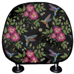 Wild Flowers And Hummingbird Print Car Headrest Covers