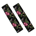 Wild Flowers And Hummingbird Print Car Seat Belt Covers
